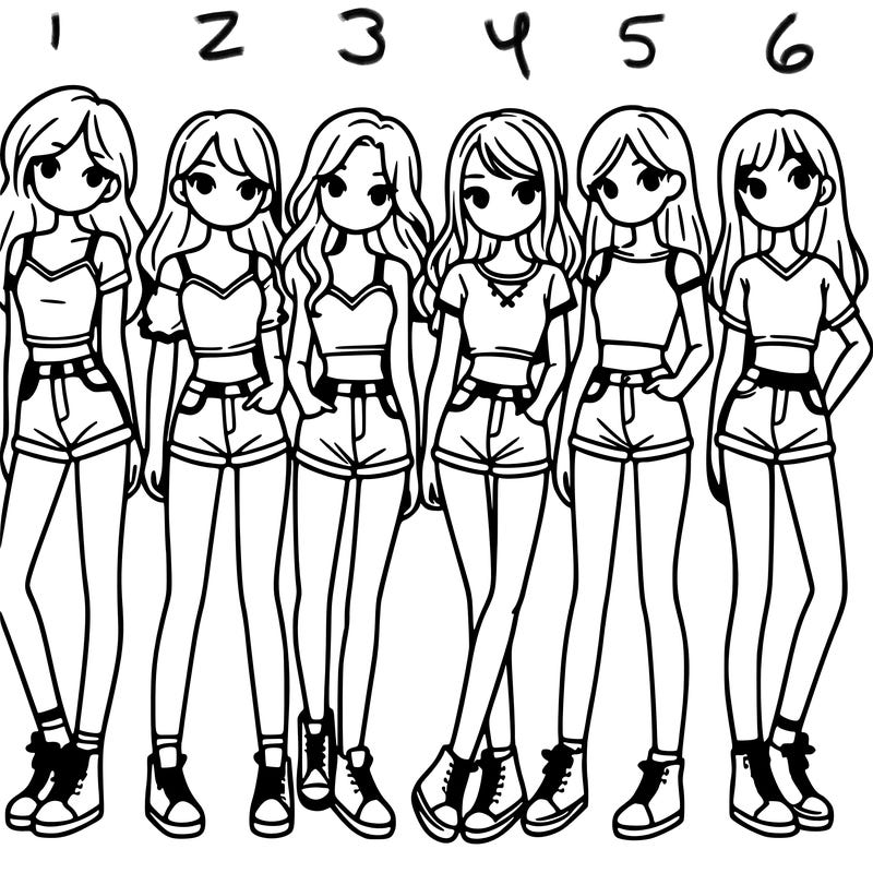 a group of girls wearing crop tops and shorts