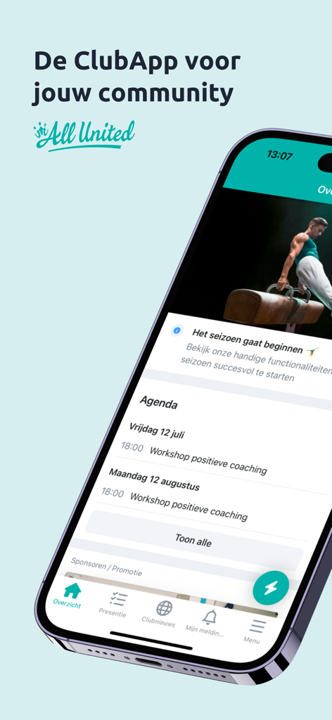 ClubApp - ClubApp mobile interface showing community news and event schedules