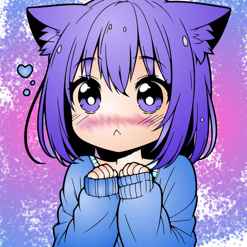 shy anime catgirl