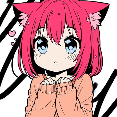 shy anime catgirl