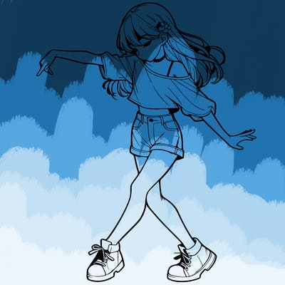 realistic girl danceing