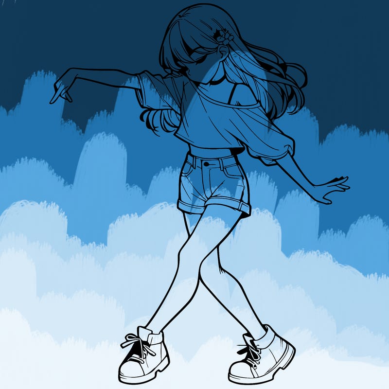 realistic girl danceing