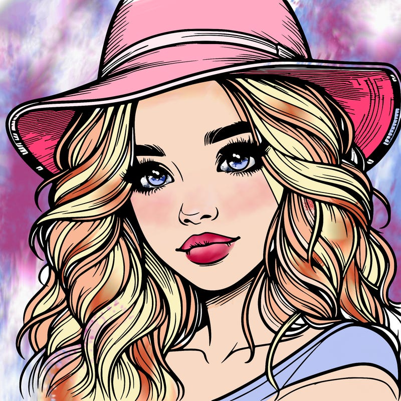 realistic girl with hat