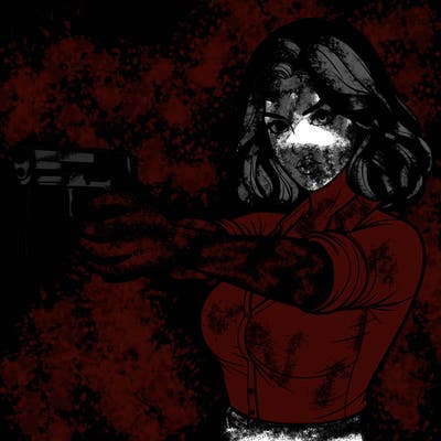 realistic women pointing a gun