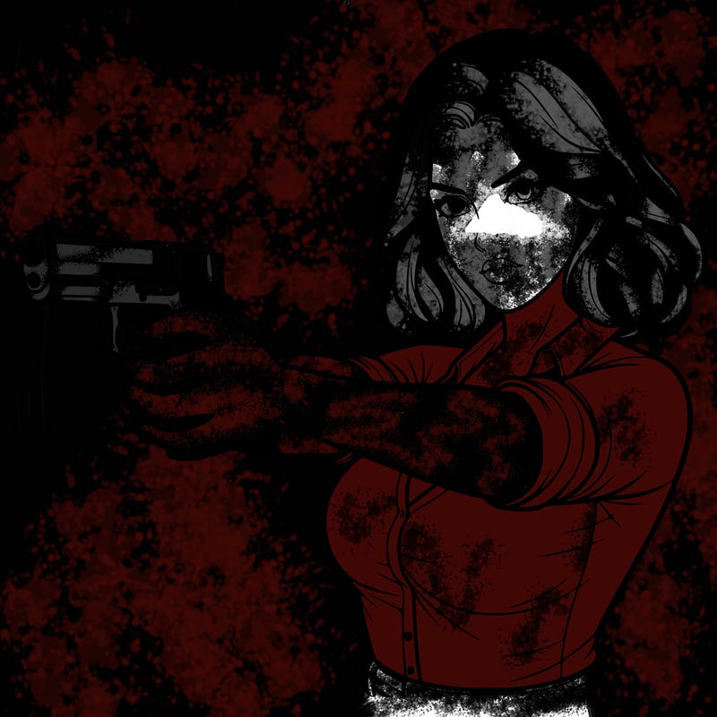 realistic women pointing a gun