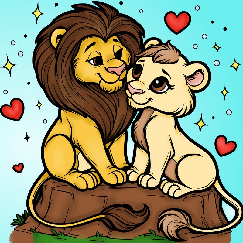 lion and lioness inlove