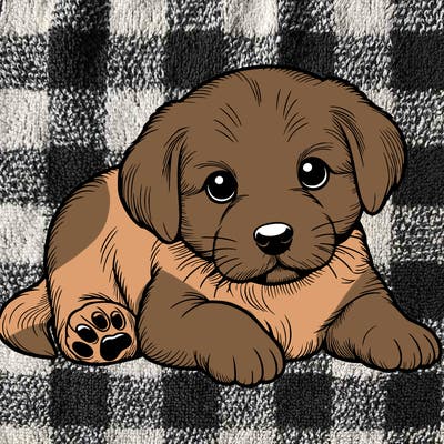 a cute realistic puppy