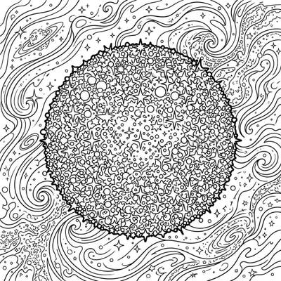 Unleash your inner astronaut with this captivating coloring page featuring a magnificent globular star cluster. Explore the depths of space and bring this stellar spectacle to life with your favorite colors.