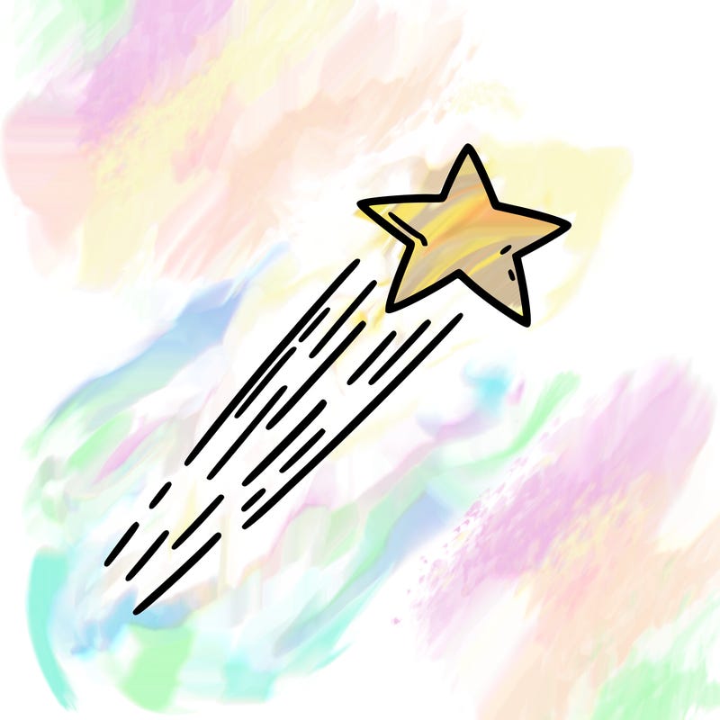 a shooting star in the sky