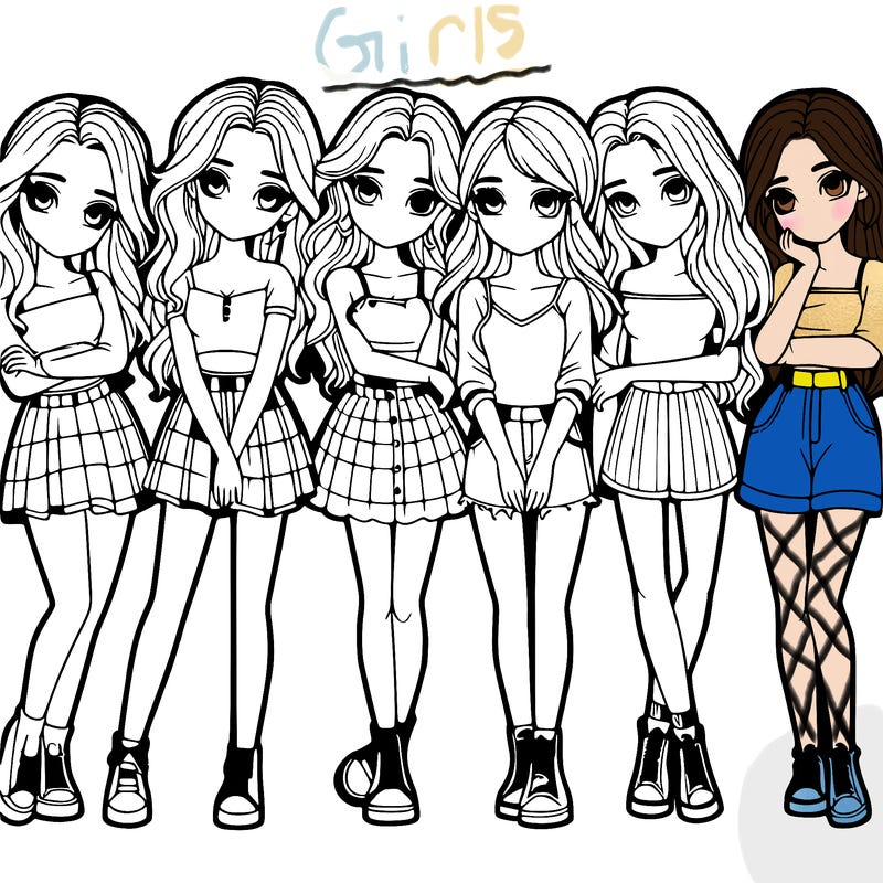 a group of girls realistic