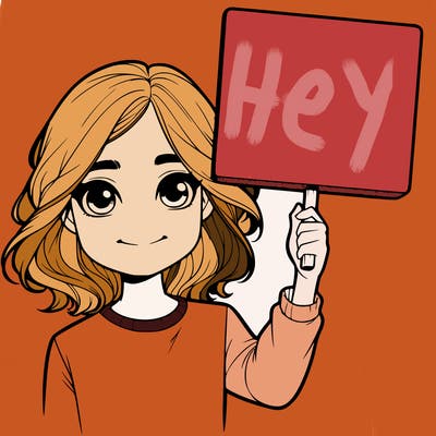realistic girl holding up a sign