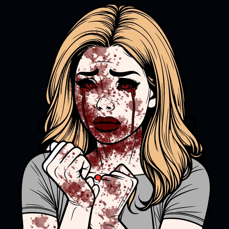 realistic women crying