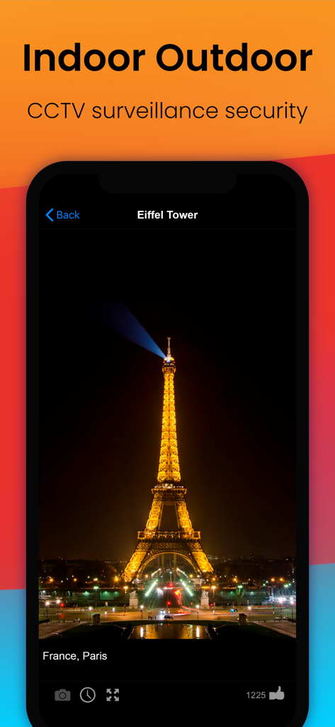 Live Camera – online web cams - Transmisión de cámara CCTV en vivo de la Torre Eiffel iluminada por la noche en París
