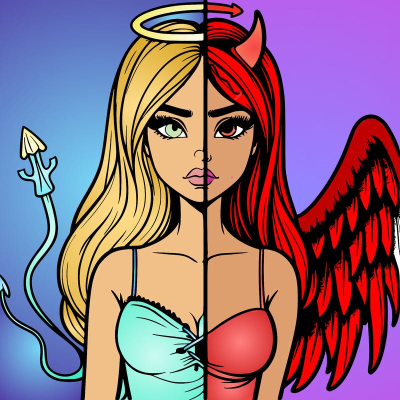 devil vs angel realistic girl