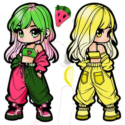 girl in crop top and baggy pants