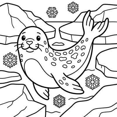 Dive into an arctic adventure with this charming leopard seal coloring page designed especially for toddlers. Its big, bold lines and simple shapes make it easy and fun for small hands to express their creativity.