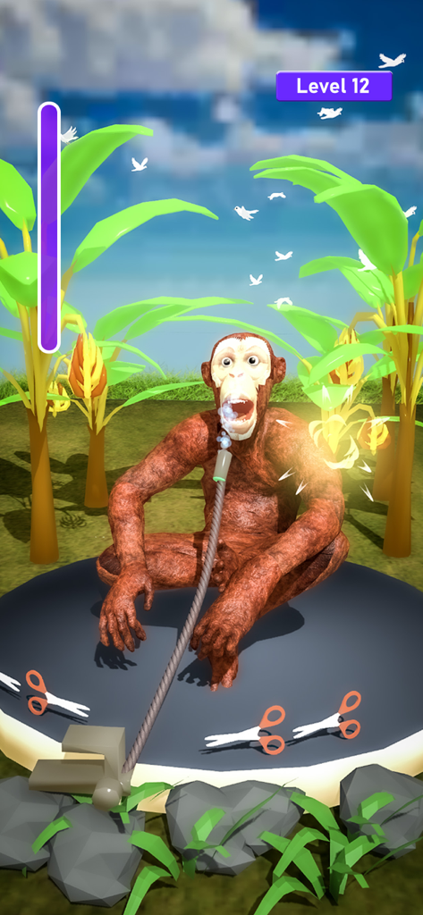 Gorilla Mukbang! ASMR Eating - A gorilla character eating through a tube in the Gorilla Mukbang ASMR mobile game