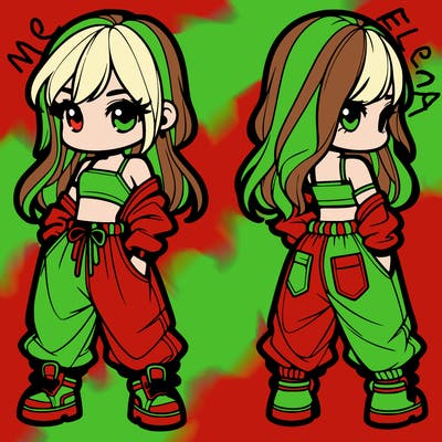 girl in crop top and baggy pants