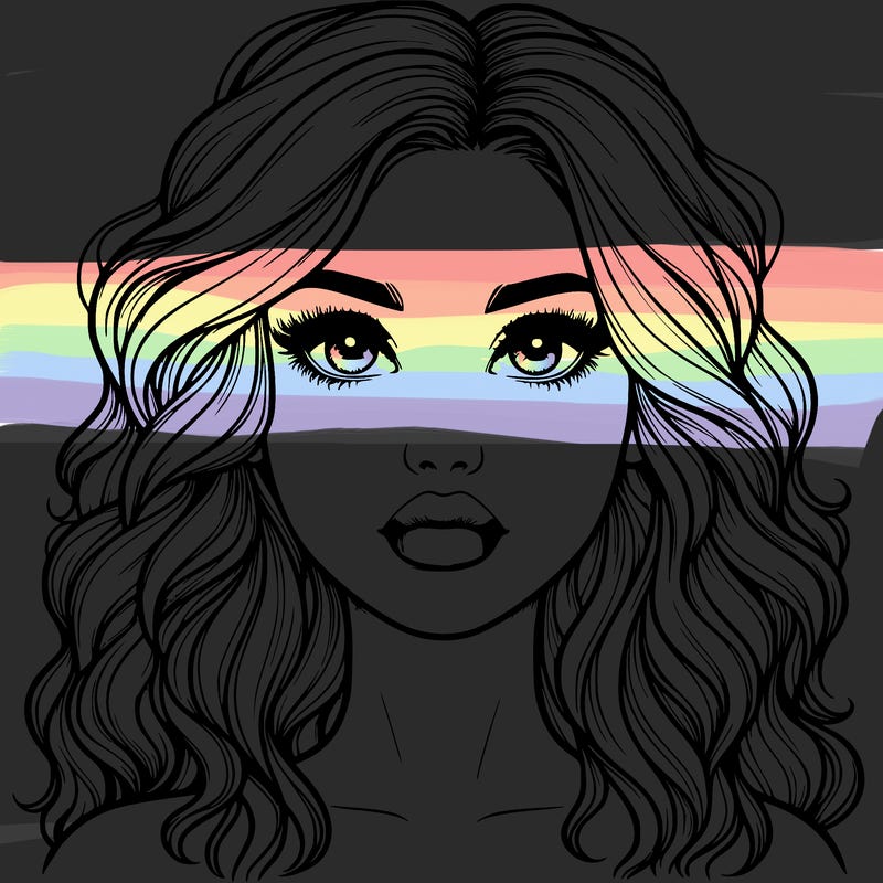 realistic girl with wavy hair and lips