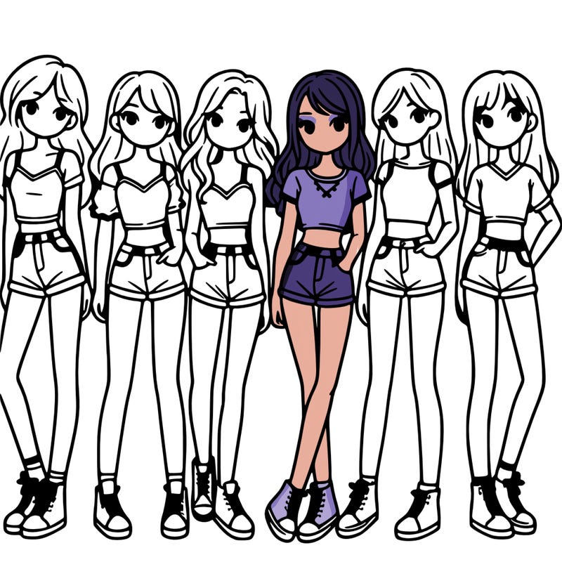 a group of girls wearing crop tops and shorts