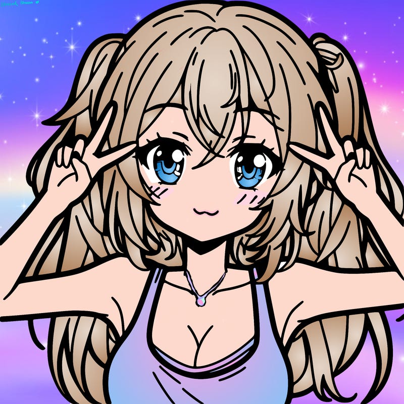 cute anime girl wearing tanktop