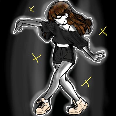 realistic girl danceing