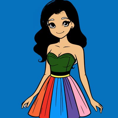 a beautiful teen girl in a dress