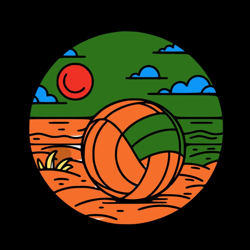 volleyball on a beach