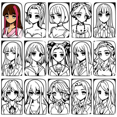 girls that look diffrent anime