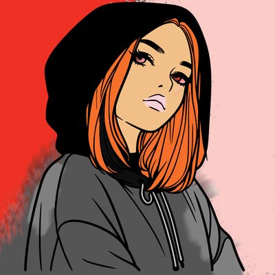 a realistic girl in a hoodie