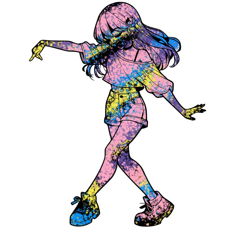 realistic girl danceing