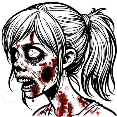 creepy realistic zombie girl