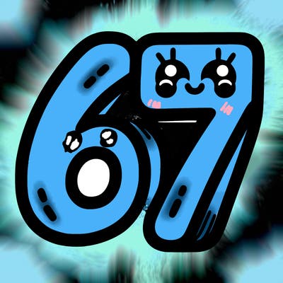 the numbers 67