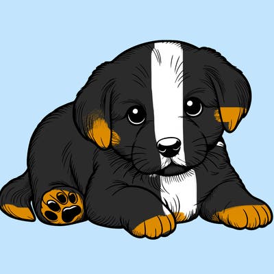 a cute realistic puppy