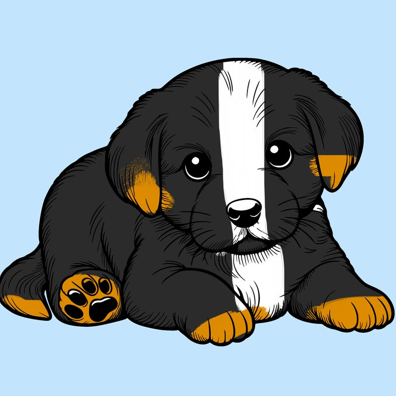 a cute realistic puppy