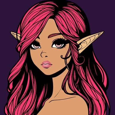 elf girl realistic dark fantasy