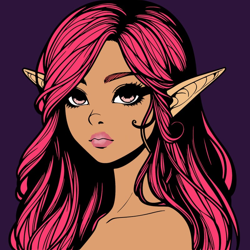 elf girl realistic dark fantasy