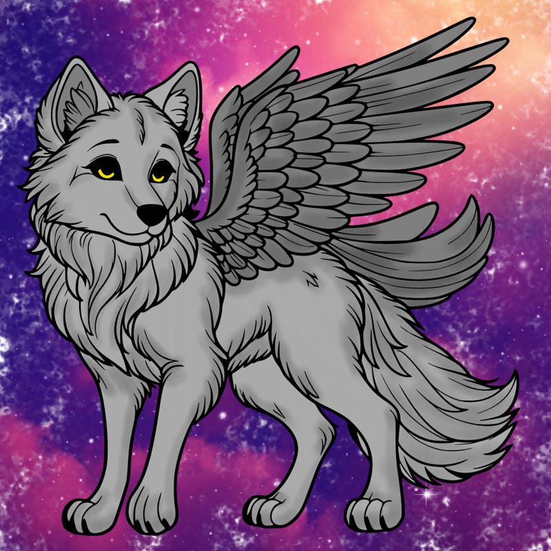 realistic angel wolf