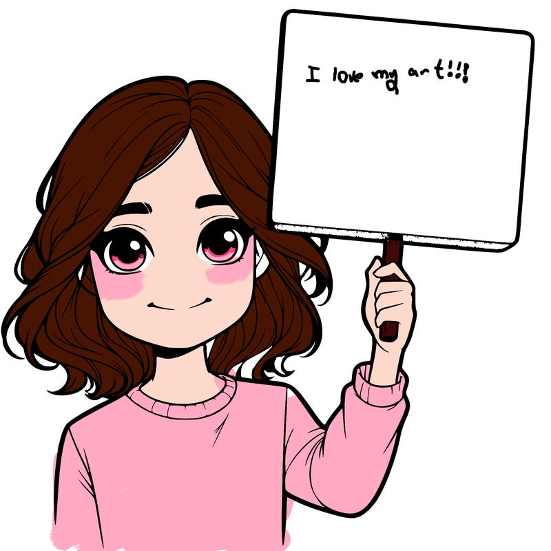 realistic girl holding up a sign