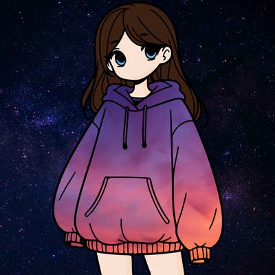 girl with big sweatshirt