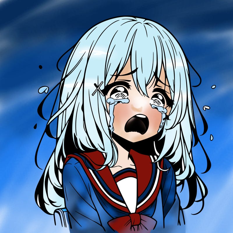 anime a girl crying