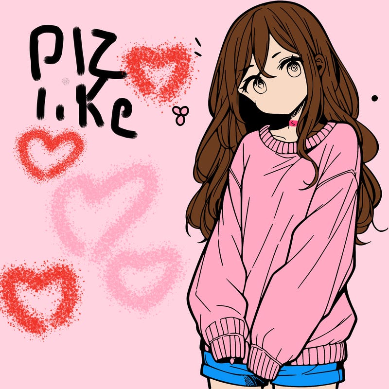 manga teen girl  in a sweater and baggy pants