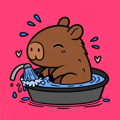 capybara taking a bath