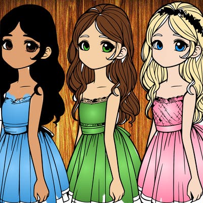 realistic girl with dress