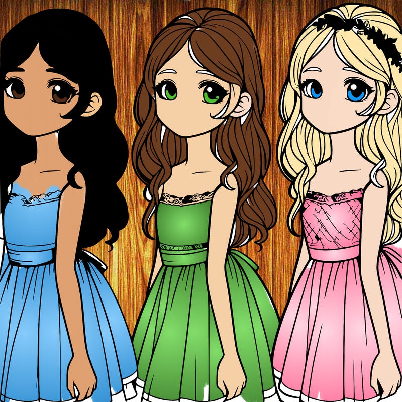 realistic girl with dress