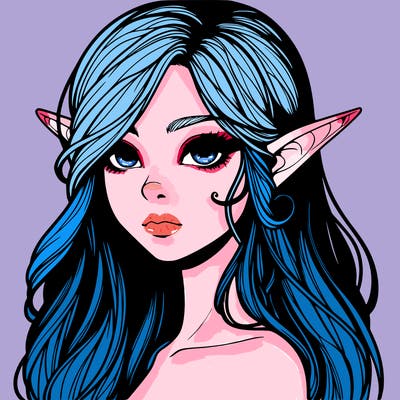 elf girl realistic dark fantasy