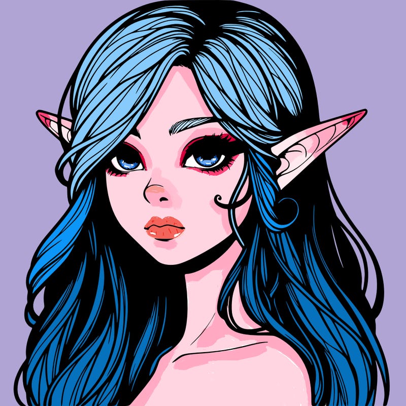 elf girl realistic dark fantasy