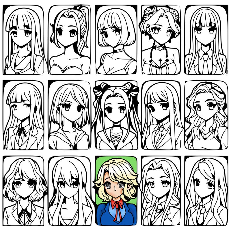 girls that look diffrent anime