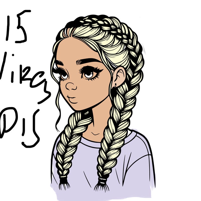 realistic girl with braids