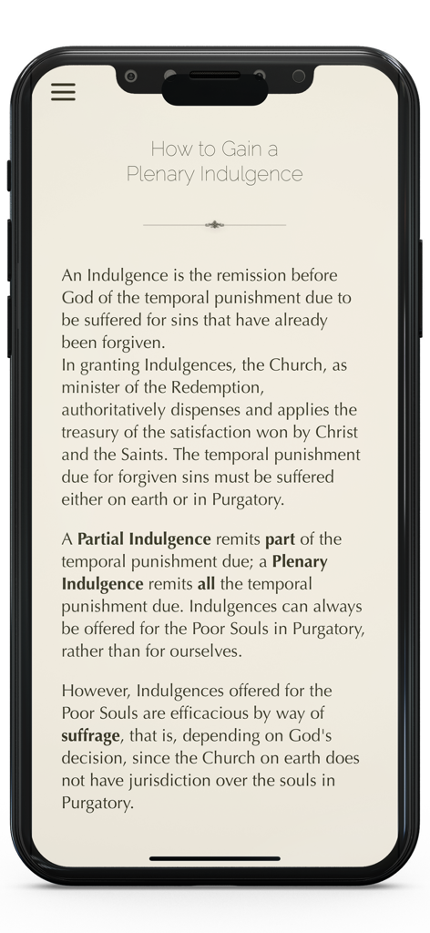 PrayersPlus 가톨릭 앱에서 전대사를 얻는 방법을 설명하는 가이드